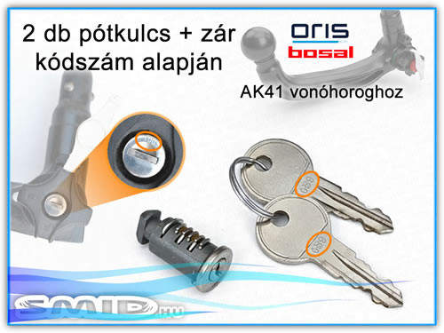 AK41SZK ORIS Vonóhorog alkatrész Levehető fejhez utánfutó alkatrész