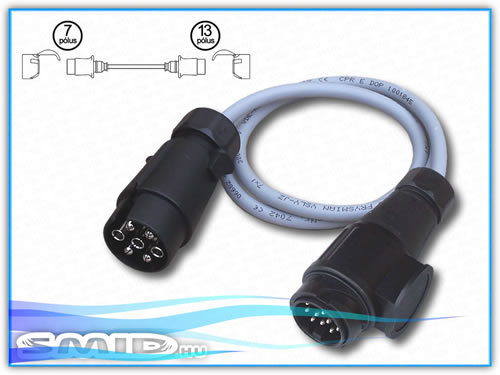 DVH1m7-13 SMID Elektromos csatlakozók Dugvillás hosszabbító utánfutó alkatrész