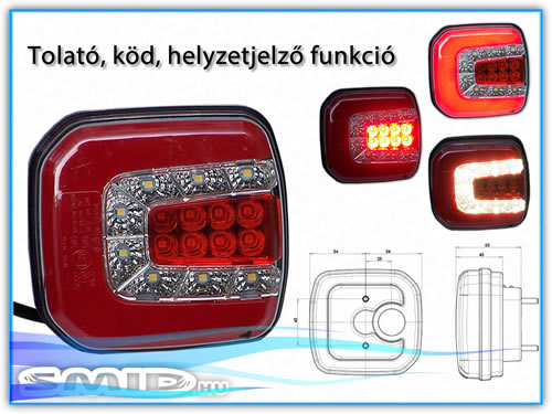 KTLED102108 LEN LED Lámpa Ködlámpa utánfutó alkatrész