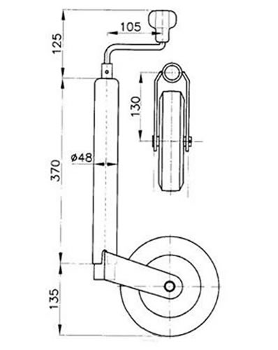 TK-48-200-40AC_2 KNOTT Orrkerék Orrkerék utánfutó alkatrész