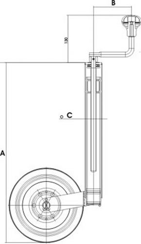 TK-60-220-65AC_2 KNOTT Orrkerék Orrkerék utánfutó alkatrész